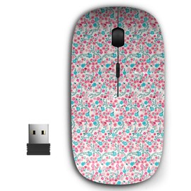 KAWAMOUSE 2.4G Ergonomic Portable USB Wireless Mouse for PC, Laptop, Computer, Notebook with Nano Receiver (Flowery Bright Smallscale Wild)
