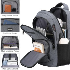 kadilong School Backpacks for Men Teen Boys,Laptop Backpack College Bookbag Computer Bag for Work Business Middle High School with USB Port Fits 15.6 Inch Laptop