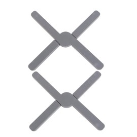 GRIRIW 2Pcs Creative Table Mat Folding Heat Resistant Kitchen Protective Cushion Non Slip Grey Design for Table Protection and Versatile Use