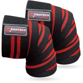 FIGHTECH Knee Wraps for Weightlifting - 82" Long | Men & Women | Ideal for Squats, Leg Press, Cross Training, Bodybuilding, and Gym WODs