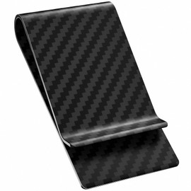 Travelambo Travelambo Carbon Fiber Money Clip Front Pocket Wallet Minimalist Wallet Slim Wallet Credit Business Card Holder (Matte black)