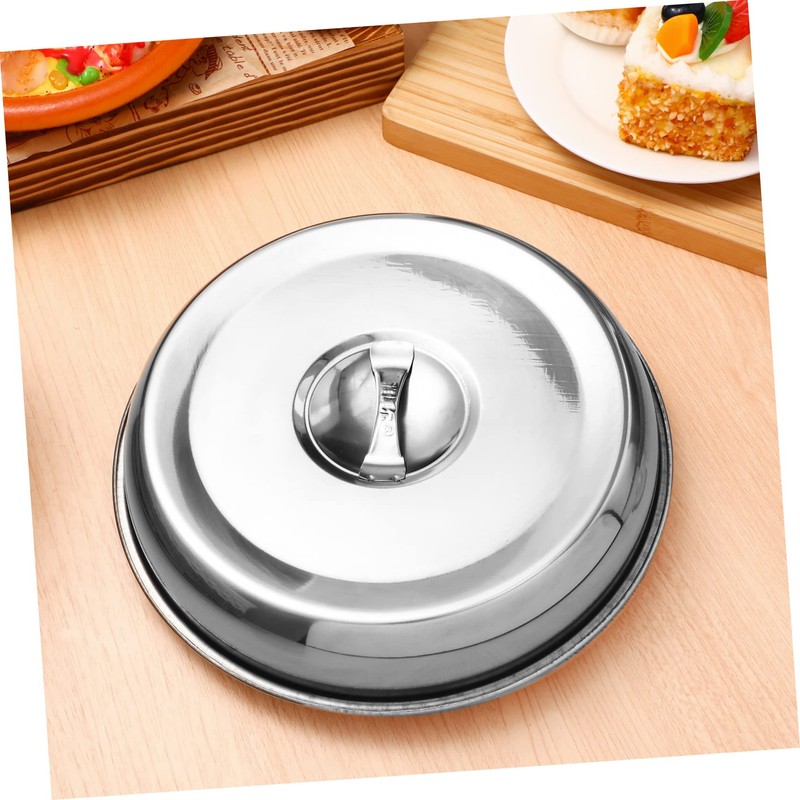 WOONEKY 2Pcs Stainless Steel Food Covers for Steak Oilproof Dish