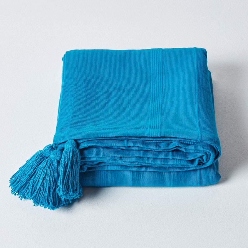 HOMESCAPES - Rajput Ribbed Throw - 60 x 80 Inches
