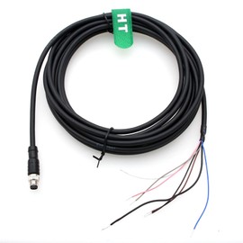 HangTon M8 6-pin GPIO Power I/O Open Cable for Basler Camera ace 2 V, boost R, racer 2 S, Vision System Sensor Industrial Automation Control, A Coding, Shielded, 1m