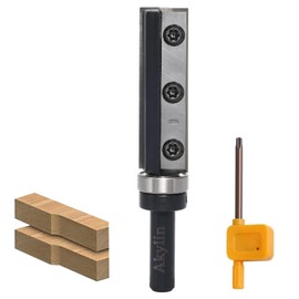 AKYLIN Reversible Plates, Flush Cutter, 8 mm Shank, Flush Cutter with Interchangeable Carbide Blade, Ball Bearing, Wood Cutter for Edge Processing