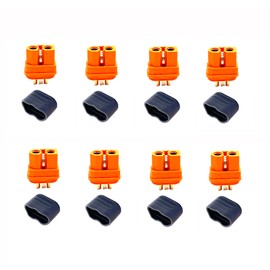 Ulifebet 8 Pcs XT60i Connectors with Sheath Housing,XT60I-F Plug Female Connector Adapters for RC Battery FPV Drone Solar Batteries