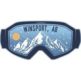 Winsport Alberta Ski Adventures Souvenir Approximately 5 x 2.5-Inch Fridge Magnet Goggle Design
