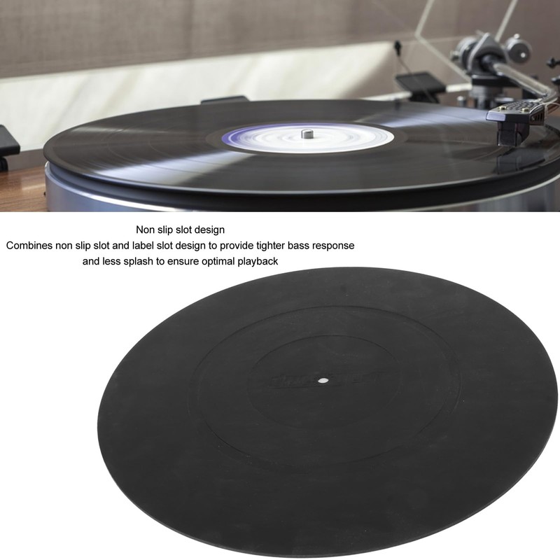 Turntable Platter Mat, VinylRecord Rubber Turntable Slip Mat Vibration Reduction
