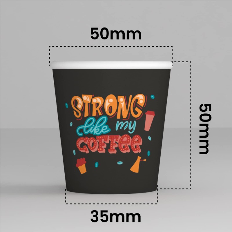 StrongLifeCUP Coffee Cups 65 ml Eco-Friendly Glasses Disposable Cups Small