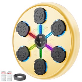 Music Boxing Machine for Adults, Bluetooth Wall Mounted Punching Trainer with 9 Speed Modes and LED Display, Includes Gloves and Sweatband, Ideal Gift for Birthdays, Christmas, and Anniversaries