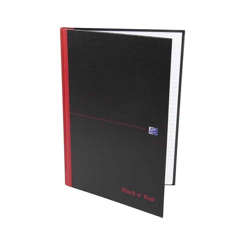 Oxford Black n' Red, A4 Dated Notebook Hardcover, Casebound, Lined