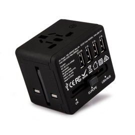 Veho TA-1 5 V 3.5 A 4-Port USB Universal World Travel Plug - Black