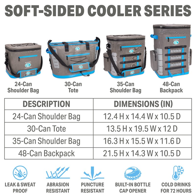 Yachter's Choice Soft Cooler 30 Can Capacity,-Tote Style w/ Shoulder
