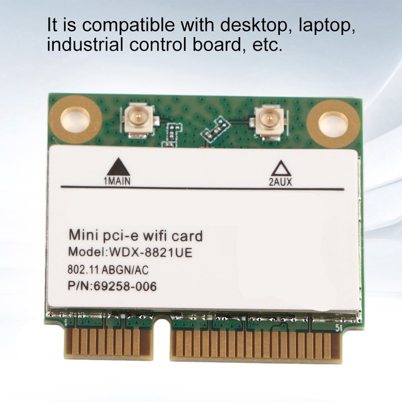 Dual Band 2.4G/5Ghz Network Card 433Mbps WIFI Mini PCI‑E Wireless