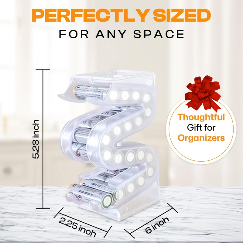 Kalinar Battery Ladder Organizer Case for AA Batteries - Stackable