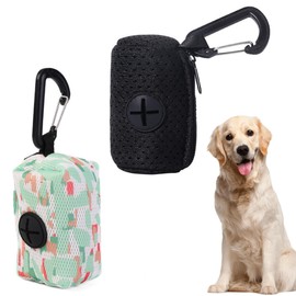 JYNXOR 2 Pezzi Porta Sacchetti per Cacca di Cane, Dispenser Con Cerniera per Cacca e Rifiuti di Animali Domestici,Dispenser di Rifiuti per Animali Domestici per Guinzaglio,Universale con Gancio