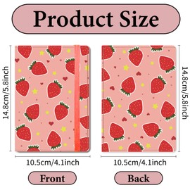 CRETACABIN Strawberry Passport Cover Wallets Leather Credit Card Holder Passport Pocketand Card Slots Wallet Holder Combo Waterproof Documents Organizer Protector Essentials for Travel 5.8x4.1Inch