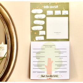 Baby First Year Calendar Keepsake Memory Calendar Bonus/W 75 Stickers by Joss & Lac Design – Gender Neutral | Family Tree | Journal Book to Record Every Special Moment for Baby Boys & Baby Girls