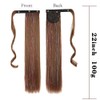 Straight Ponytail Extension, 22Inch Long Drawstring Straight Hair Extensions Natural