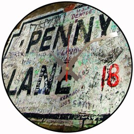 Iconic Penny Lane vinyl record wall clock (Beatles)