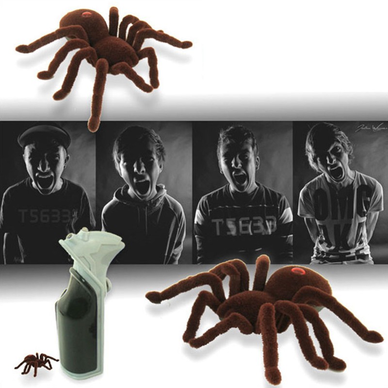 Funny Creepy Soft Scary Plush Spider Infrared Remote Control Tarantula