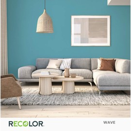 RECOLOR Eco-Friendly Interior Premium Latex Paint for Walls, Furniture and Rooms w/Eggshell Finish, 1 Quart, Wave