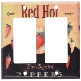 Art Plates - Red Hot Peppers Switch Plate - Double Rocker