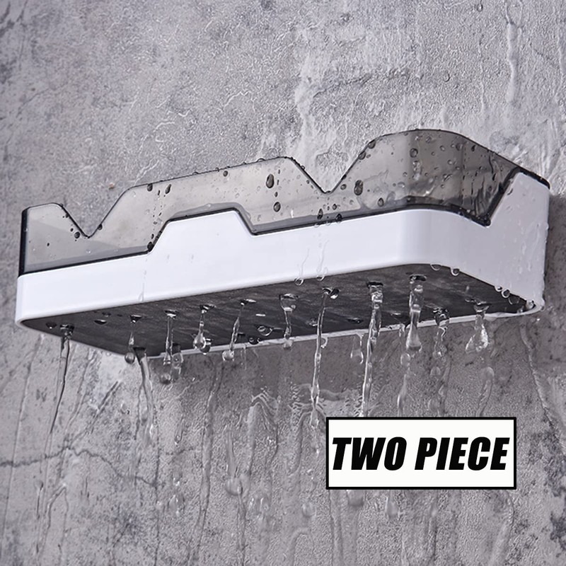 PIGPIGFLY Shower Shelf no Drilling, Plastic Bathroom Shelf, Shower Organiser,