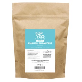 The Tea Masters Loose Leaf Tea - 250g Decaf English Breakfast Tea (Kenya) - Premium, Richly Flavoured Black Tea Leaves - Kenyan Tea Perfect for Every Teatime