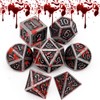 Haxtec Bloodstained Metal DND Dice Set D&D Metal Dice 7
