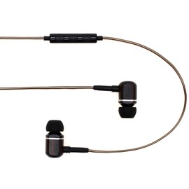 Symphonized MTRX 2.0 Premium Wired Earbuds - Wood In-Ear Headphones with Microphone & Volume Control, Noise Isolation - Corded Ear Buds for Android - Earphones for Computer & Laptop (GunMetal)