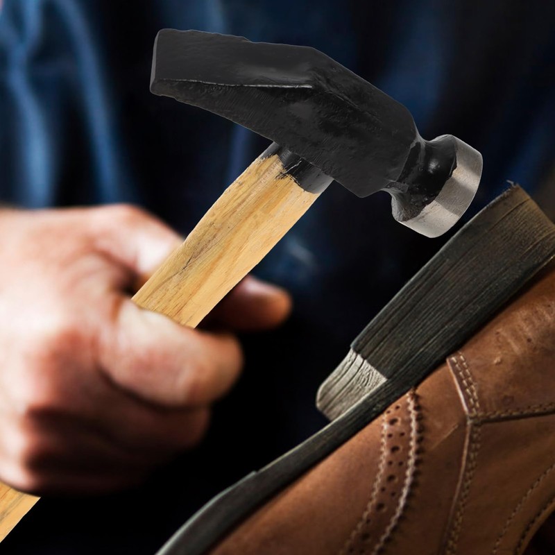 Tofficu Shoe Repair Hammer with Comfortable Grip Durable Handle Tack