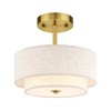AUTELO 3-Light Drum Semi Flush Mount Ceiling Light Fixture, 12