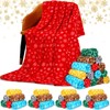 Moukeren 48 Pcs Christmas Snowflake Throw Blanket Bulk, 59 x