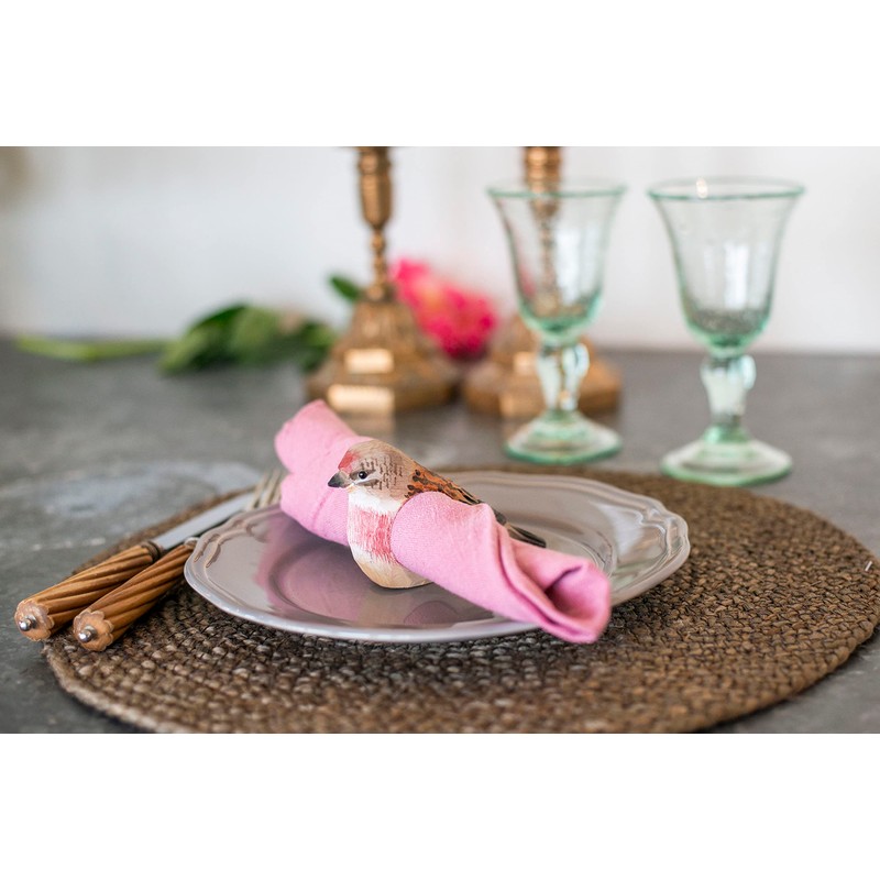 Wildlife Garden WG4572 Napkin Ring Blood Handcarved Wooden Napkin Ring