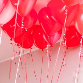OH YEAH 6 Latex Balloons Heart Balloons Pink and Red Valentine's Day 28cm Easy Assembly
