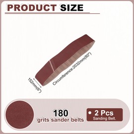 HARFINGTON 6 x 80 Inch Sanding Belts, 2 Pcs 180 Grits Aluminum Oxide Abrasive Belt Sander File Belt for Woodworking, Metal Polishing, Knife Sharpener