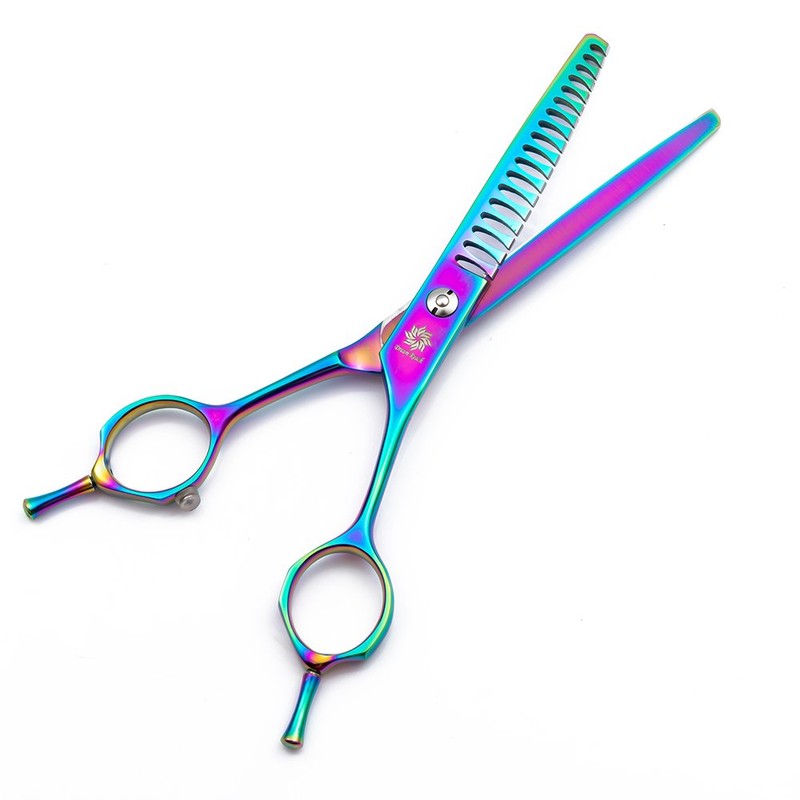 6.5"/8.0'' Professional Chunker Shear Twin Tail Downward Curved Pet Grooming