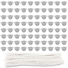 Pack of 80 Conical Mesh Bowl Sieves, 16 mm Stainless Steel Bowl Mesh Clean, Pipe Sieve Conical, Stainless Steel Pipe Sieve Filter, Shell Mesh Gauze, Metal Cleaning Strainer, and 20 Pieces Cleaning Rod