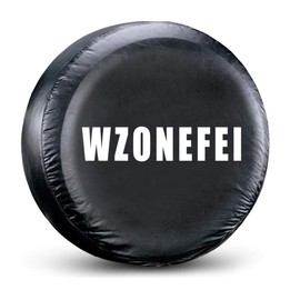 Spare Tire Cover WZONEFEI Compatible with Jeep, RV, SUV,Trailer, Truck, Waterproof Dust-Proof PVC Leather Tire Covers (15 inch