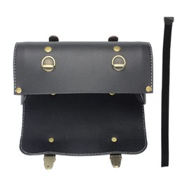 TOTMOX Motorcycle Handle Bar Bag, Leather Motorcycle Handlebar Bag Die Casting Retro Copper Hardware, Motorcycle Saddle Bag w/ 2 Quick Release Buckles On Front