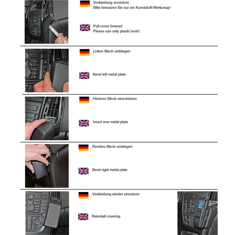 KUDA Telephone Console Opel Astra J Artificial Leather Suitable for