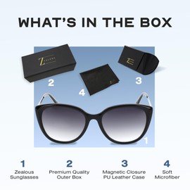 Cat Eye Sunglasses for Women | Polarized Nylon Lenses with UV400 Protection | Premium Acetate Frame & Black Lens | Trendy Sun Glasses 2025 Fashion