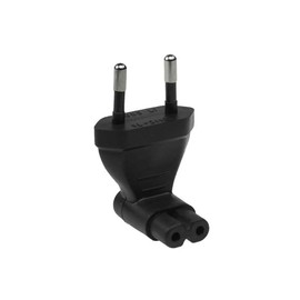 SF Cable, Europe CEE7/16 Two pin Plug to IEC C7 Receptacle Right Angle Power Plug Adapter