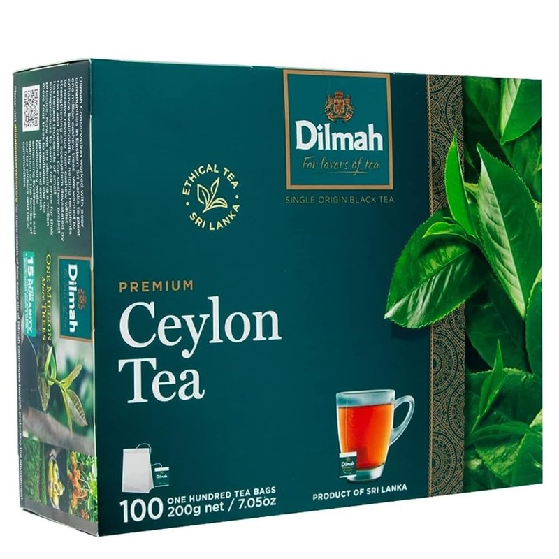 Dilmah Premium Ceylon Black Tea - 100 Tea Bags (Single