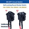 DMWD 5Pcs 15mm Round Rocker Switch Mini Latching Toggle Switch