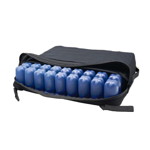 RJ-MODINI Cojín de aire inflable para silla de ruedas que alivia la presión. Las celdas están disponibles en alturas de 2 y 3 pulgadas, con bomba y cubierta. (Funda de cojín de 20 x 20 x 3 pulgadas)