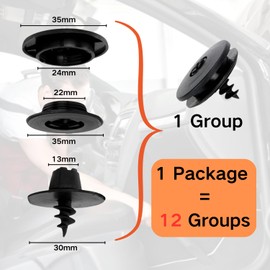 Pack of 12 Car Floor Mats Clip, 3-in-1 Universal Mounting Clips for Car Carpets, Car Floor Mats Attachment Push Button, Car Floor Mats Fix Clips, Attachment to Car Carpet