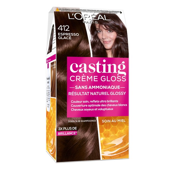 L'Oréal Paris Casting Cream Gloss Tone-on-Tone Hair Colour – Ammonia Free – Ice Espresso (412)