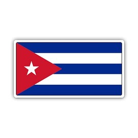 Squiddy Cuba Flag Cuban Country Pride - Vinyl Sticker Decal for Phone, Laptop, Water Bottle (3" Wide)